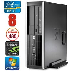 Стационарный компьютер HP 8100 Elite SFF i5-750 8GB 480SSD GT1030 2GB DVD WIN7Pro [refurbished] цена и информация | Стационарные компьютеры | kaup24.ee