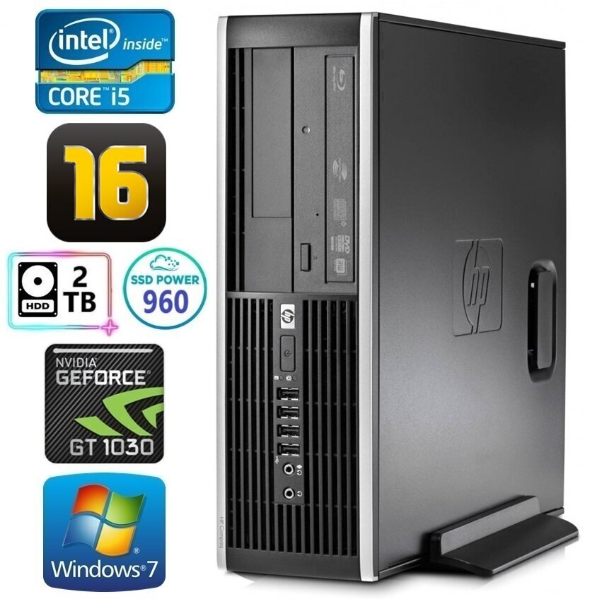 HP 8100 Elite SFF i5-750 16GB 960SSD+2TB GT1030 2GB DVD Win7Pro [uuendatud] цена и информация | Lauaarvutid | kaup24.ee