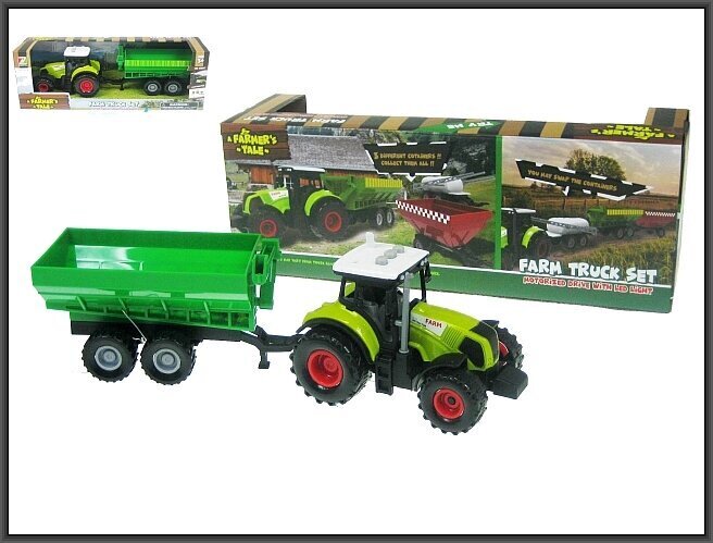 Traktor koos haagisega, valguse ja heliga цена и информация | Poiste mänguasjad | kaup24.ee