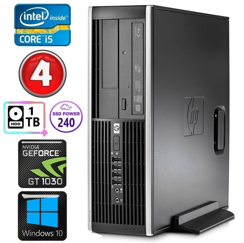 HP 8100 Elite SFF i5-750 4GB 240SSD+1TB GT1030 2GB DVD Win10 [uuendatud] цена и информация | Lauaarvutid | kaup24.ee
