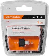 Adapter Vivanco microUsb - Usb-A Otg (45234) цена и информация | Адаптеры и USB-hub | kaup24.ee