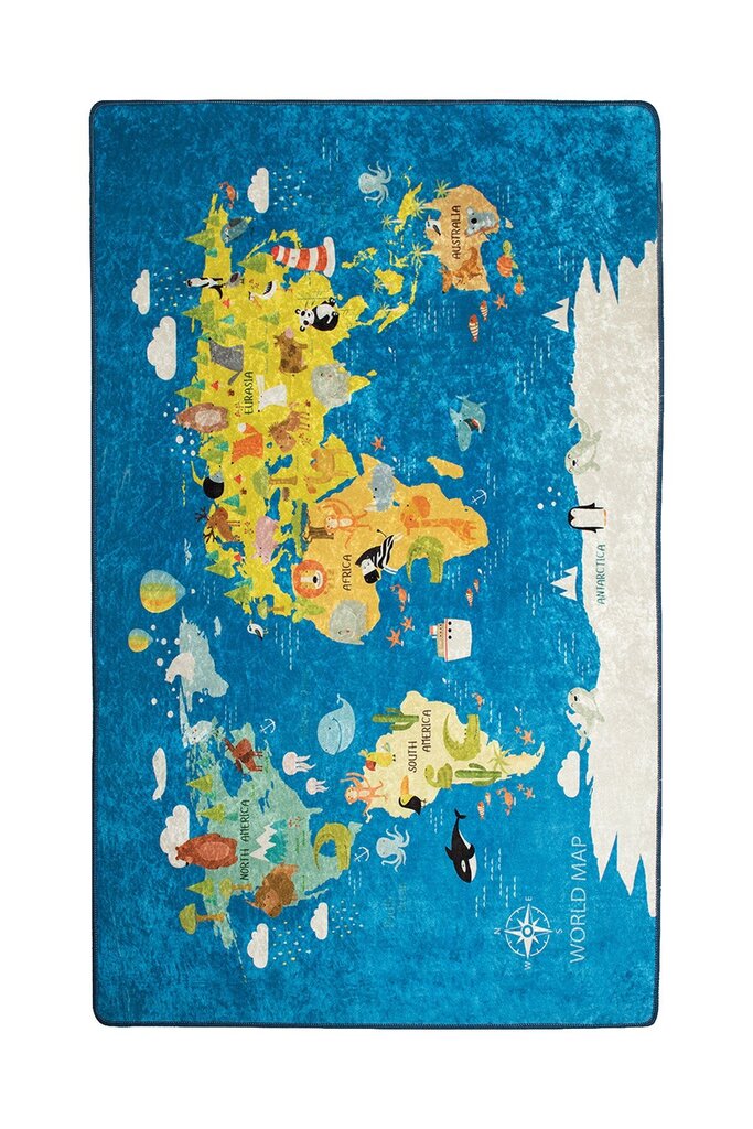 Vaip World Map, 140x190 cm hind ja info | Vaibad | kaup24.ee