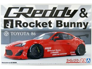 Aoshima mudelikomplekt - ZN6 Toyota 86 '12 Greddy & Rocket Bunny Enkei Ver., 1/24, 06186 hind ja info | Klotsid ja konstruktorid | kaup24.ee
