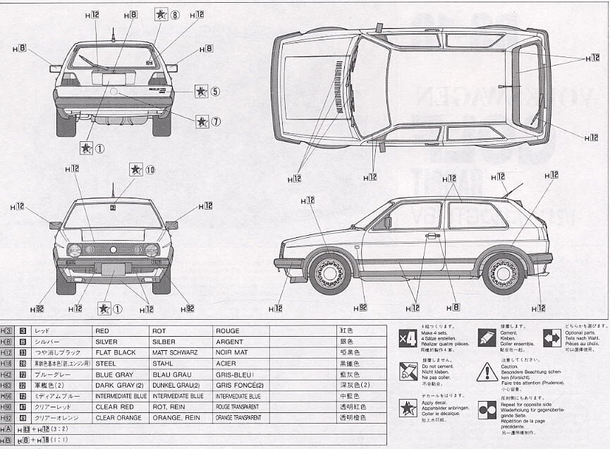 Fujimi mudelikomplekt - Volkswagen Golf II GTI 16V Rabbit, 1/24, 12675 hind ja info | Klotsid ja konstruktorid | kaup24.ee