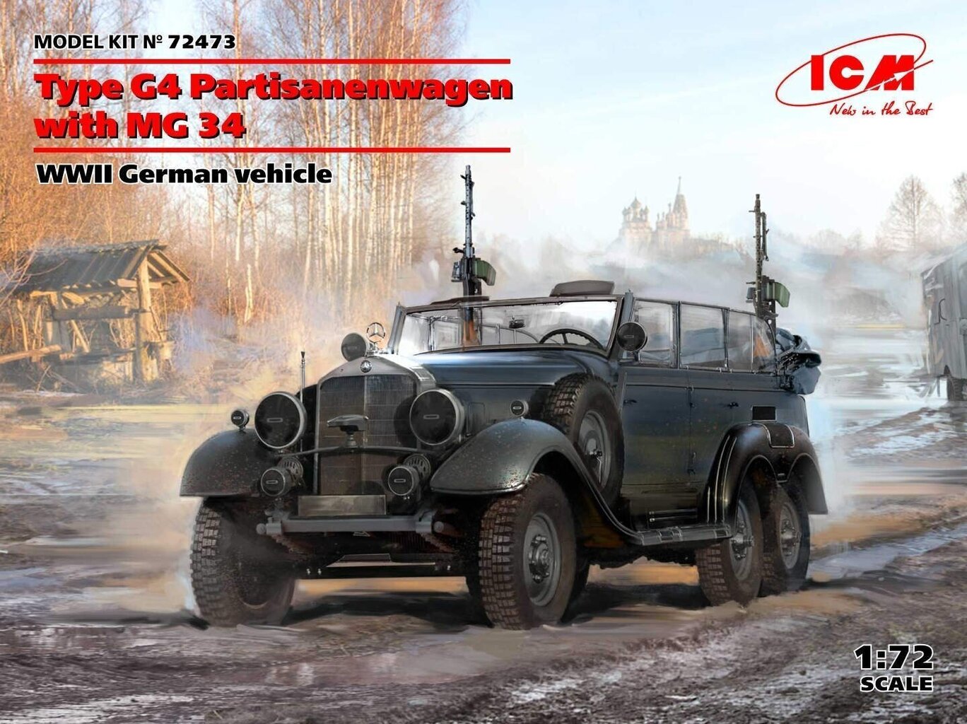 ICM mudelikomplekt - Type G4 Partisanenwagen with MG 34, 1/72, 72473 hind ja info | Klotsid ja konstruktorid | kaup24.ee