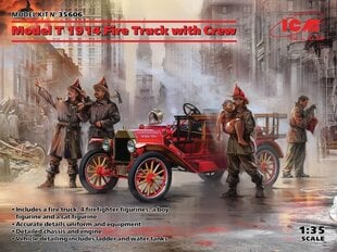 ICM mudelikomplekt - Ford T 1914 Fire Truck with Crew, 1/35, 35606 hind ja info | Klotsid ja konstruktorid | kaup24.ee