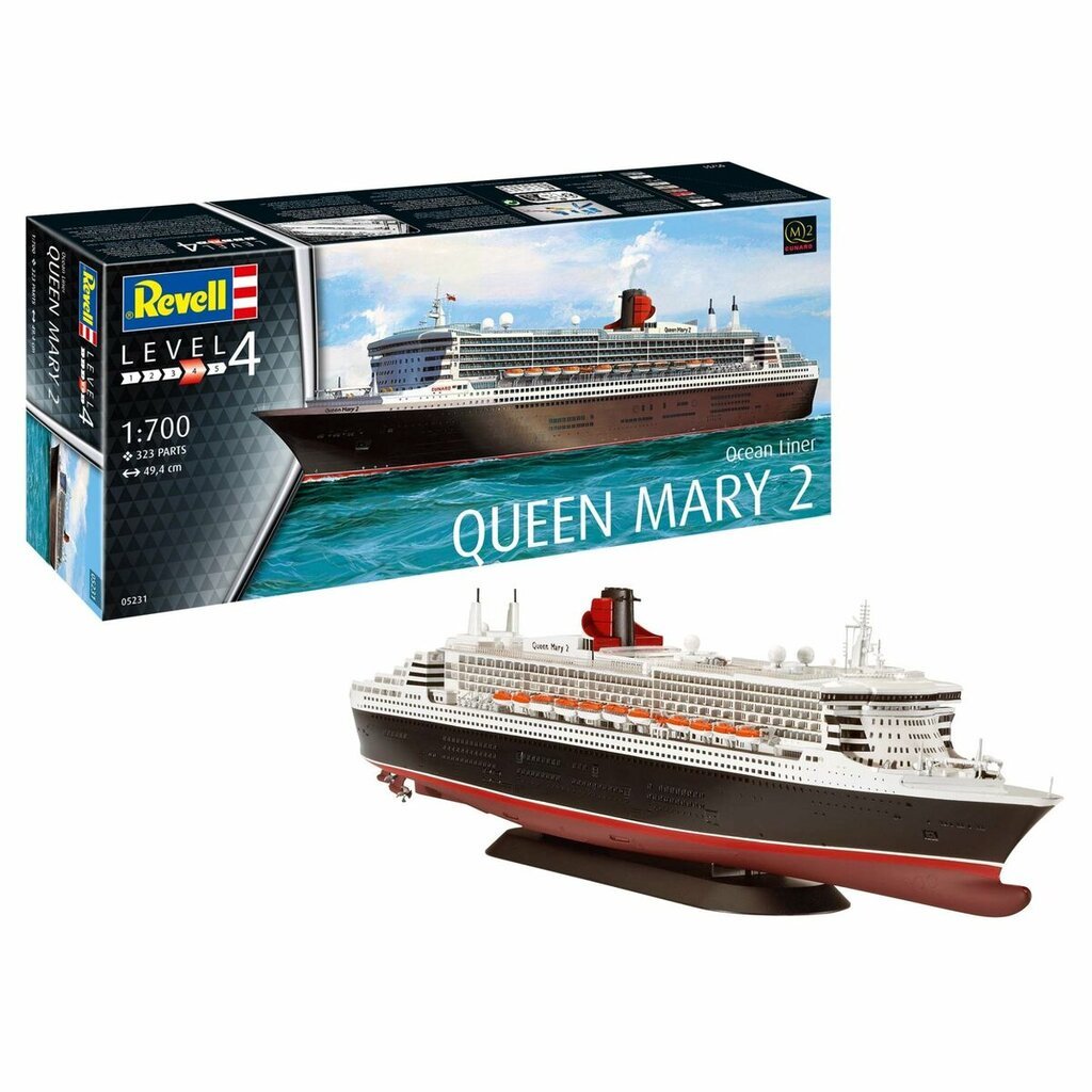 Revell mudelikomplekt - Queen Mary 2, 1/700, 05231 цена и информация | Klotsid ja konstruktorid | kaup24.ee
