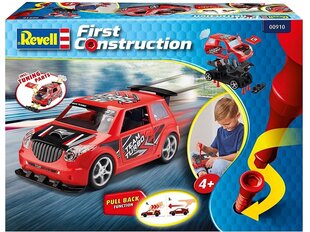 Сборная пластиковая модель Revell - First Construction Race Car with Pullback Engine Rally Car, красный, 1/20, 00910 цена и информация | Конструкторы и кубики | kaup24.ee