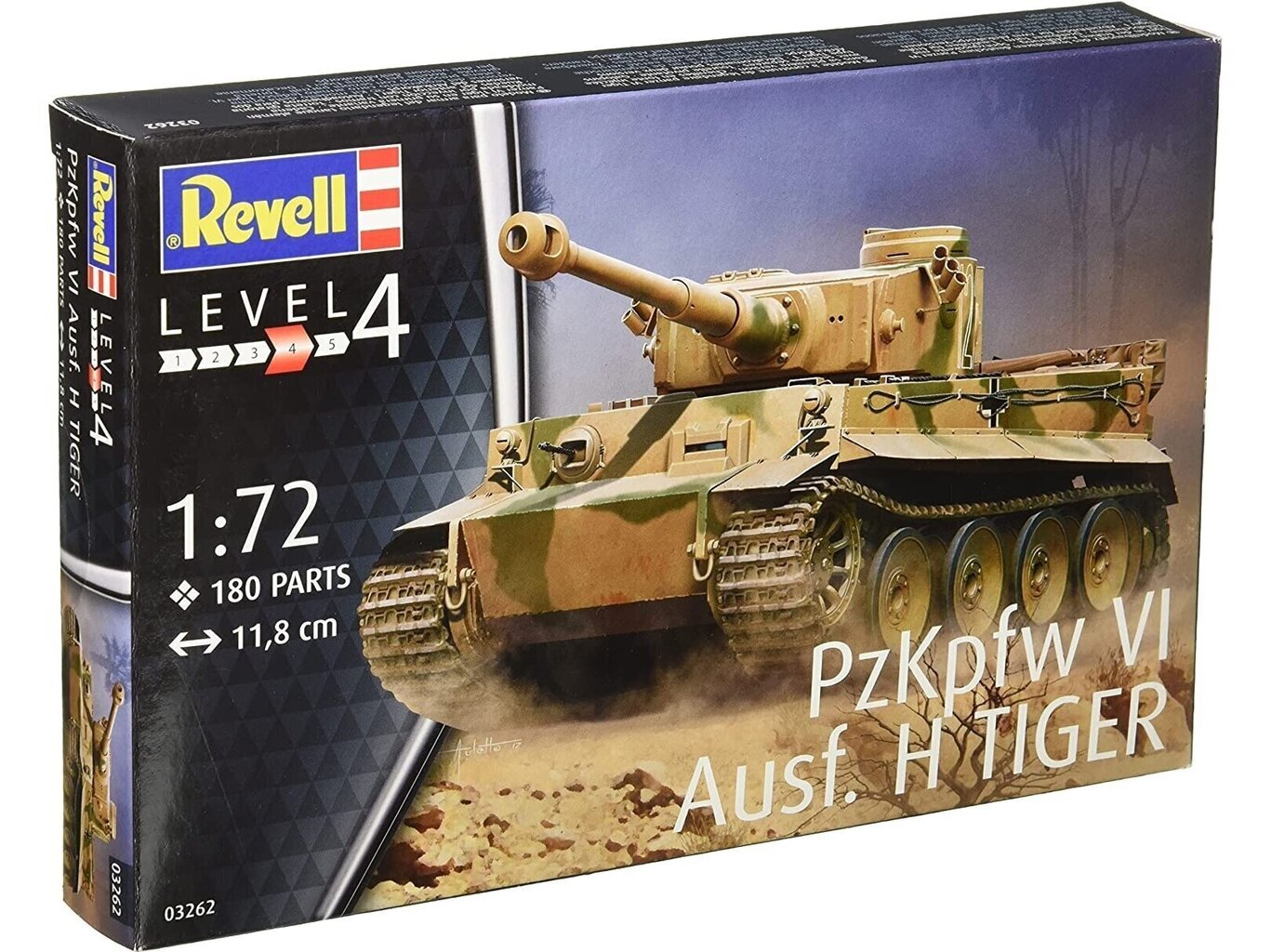 Revell mudelikomplekt - PzKpfw VI Ausf. H Tiger, 1/72 03262 hind ja info | Klotsid ja konstruktorid | kaup24.ee