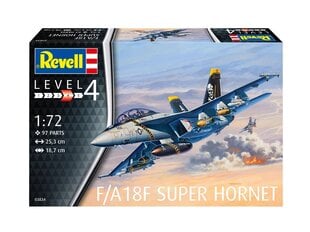 Сборная пластиковая модель Revell - F/A-18F Super Hornet подарочный набор, 1/72, 63834 цена и информация | Конструкторы и кубики | kaup24.ee