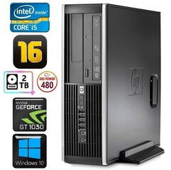 Стационарный компьютер HP 8100 Elite SFF i5-750 16GB 480SSD+2TB GT1030 2GB DVD WIN10 [refurbished] цена и информация | Стационарные компьютеры | kaup24.ee