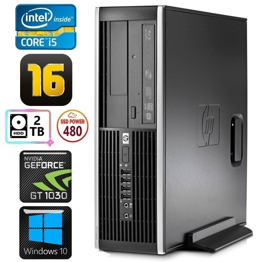 HP 8100 Elite SFF i5-750 16GB 480SSD+2TB GT1030 2GB DVD WIN10 [refurbished] цена и информация | Lauaarvutid | kaup24.ee