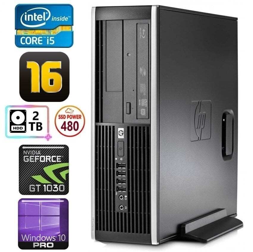 HP 8100 Elite SFF i5-750 16GB 480SSD+2TB GT1030 2GB DVD WIN10Pro [refurbished] hind ja info | Lauaarvutid | kaup24.ee
