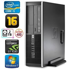 HP 8100 Elite SFF i5-750 16GB 480SSD+2TB GT1030 2GB DVD WIN7Pro [refurbished] цена и информация | Стационарные компьютеры | kaup24.ee