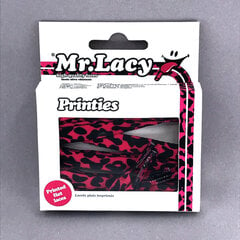 Mr.Lacy Printies lapikud kingapaelad, roosa/must leopardi mustriga, 130 cm цена и информация | Уход за одеждой и обувью | kaup24.ee