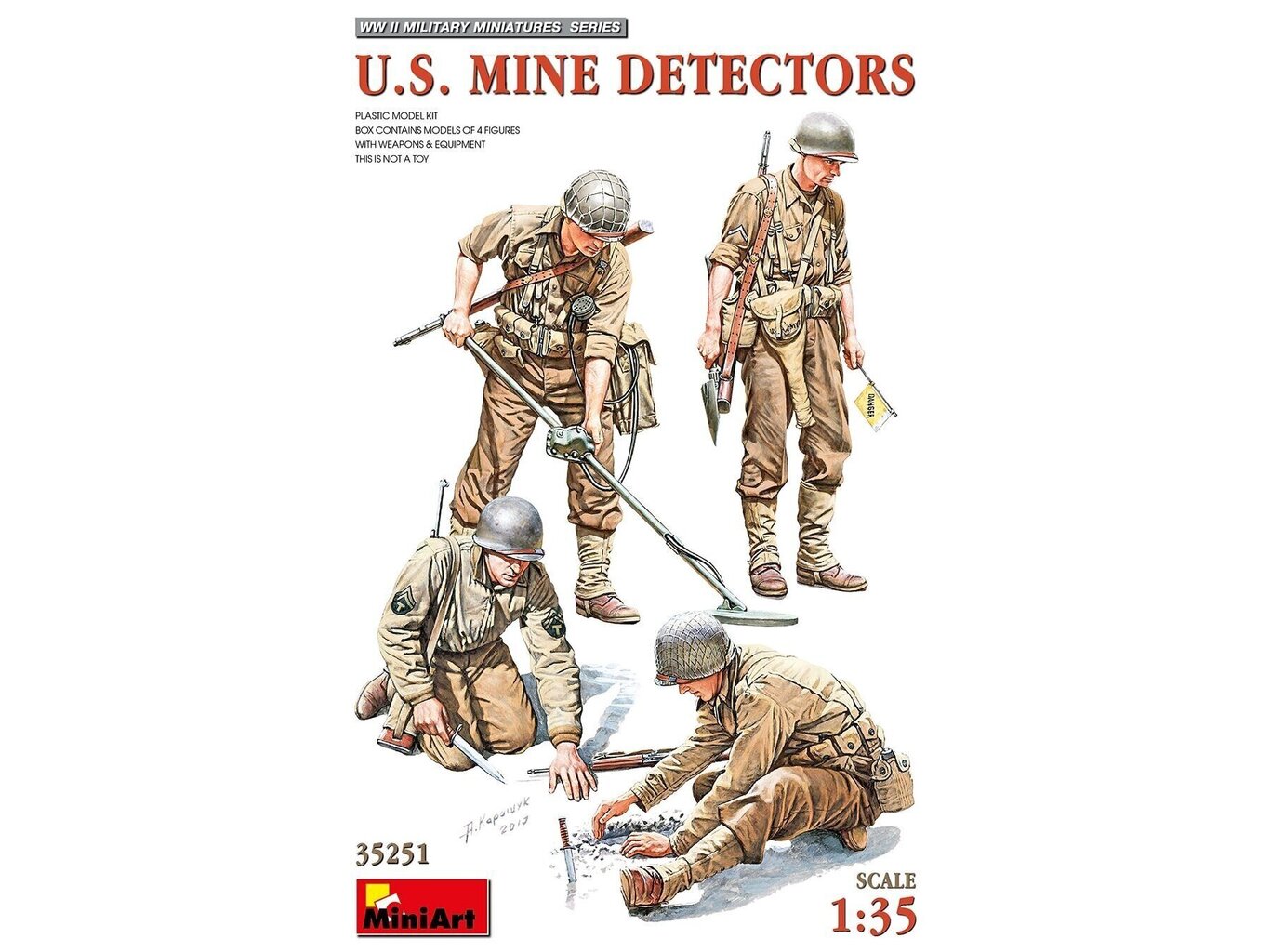 Miniart mudelikomplekt - U.S. Mine Detectors, 1/35, 35251 цена и информация | Klotsid ja konstruktorid | kaup24.ee