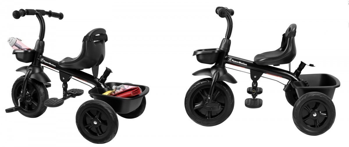 Kolmerattaline jalgratas Tobi Vector, must, täispuhutavad rattad + tõukur hind ja info | Kolmerattalised jalgrattad | kaup24.ee