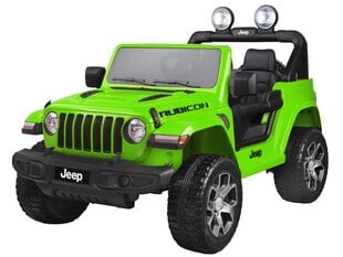 Kahekohaline elektriline auto Jeep Wrangler Rubicon, roheline цена и информация | Электромобили для детей | kaup24.ee