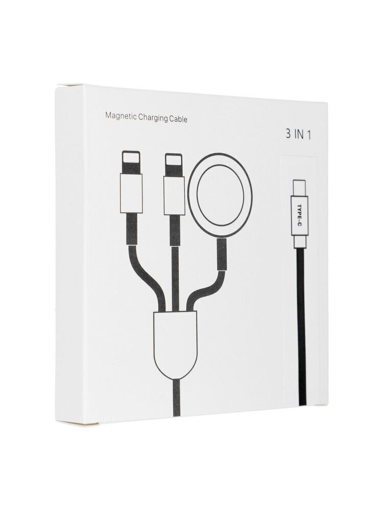 3in1 jaoks iPhone Lightning 8-pin + iPhone Lightning 8-pin + Apple Watch to Type-C, 3W 1A kaabel / juhe / laadija valge hind ja info | Mobiiltelefonide kaablid | kaup24.ee