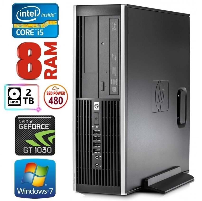 HP 8100 Elite SFF i5-750 8GB 480SSD+2TB GT1030 2GB DVD Win7Pro [uuendatud] hind ja info | Lauaarvutid | kaup24.ee