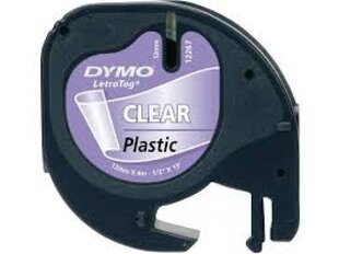 Dymo 12267 S0721530 16951 Kleepkirjalint 12mm x 4m Black on Clear - hind ja info | Printeritarvikud | kaup24.ee