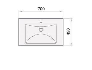 Valamu PAA Long Step 700 ILS700/00 цена и информация | Раковины | kaup24.ee