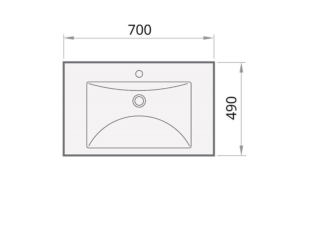 Valamu PAA Long Step 700 ILS700/00 цена и информация | Kraanikausid, valamud | kaup24.ee