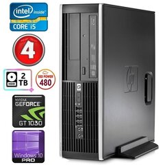 HP 8100 Elite SFF i5-750 4GB 480SSD+2TB GT1030 2GB DVD Win10Pro [uuendatud] цена и информация | Стационарные компьютеры | kaup24.ee