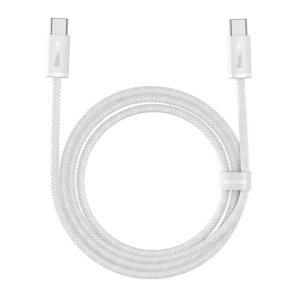 Cable Usb-C to Usb-C Baseus, 100W, 1 m (white) цена и информация | Mobiiltelefonide kaablid | kaup24.ee