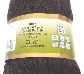 Пряжа для вязания Lanoso Natural Cotton; цвет темно-коричневый 992RU цена и информация | Принадлежности для вязания | kaup24.ee