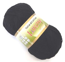 Kudumislõng Lanoso Natural Cotton; värv must 960L hind ja info | Kudumistarvikud | kaup24.ee