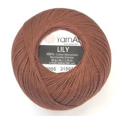 Kudumisniit YarnArt Lily, värv pruun 0005 hind ja info | Kudumistarvikud | kaup24.ee