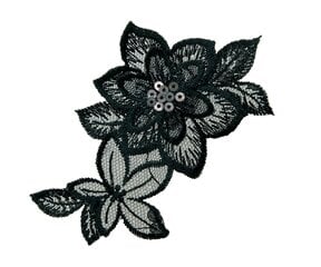 Triigitav motiiv suur must lill hind ja info | Aplikatsioonid, dekoratsioonid, kleebised | kaup24.ee