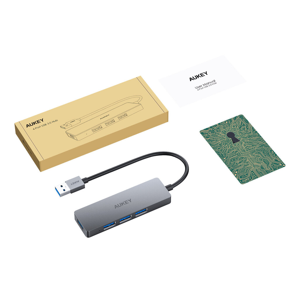 HUB CB-H3 USB-A aluminum | Ultra Slim | 4w1 | 4xUSB 3.0 | 5Gbps hind ja info | USB jagajad, adapterid | kaup24.ee