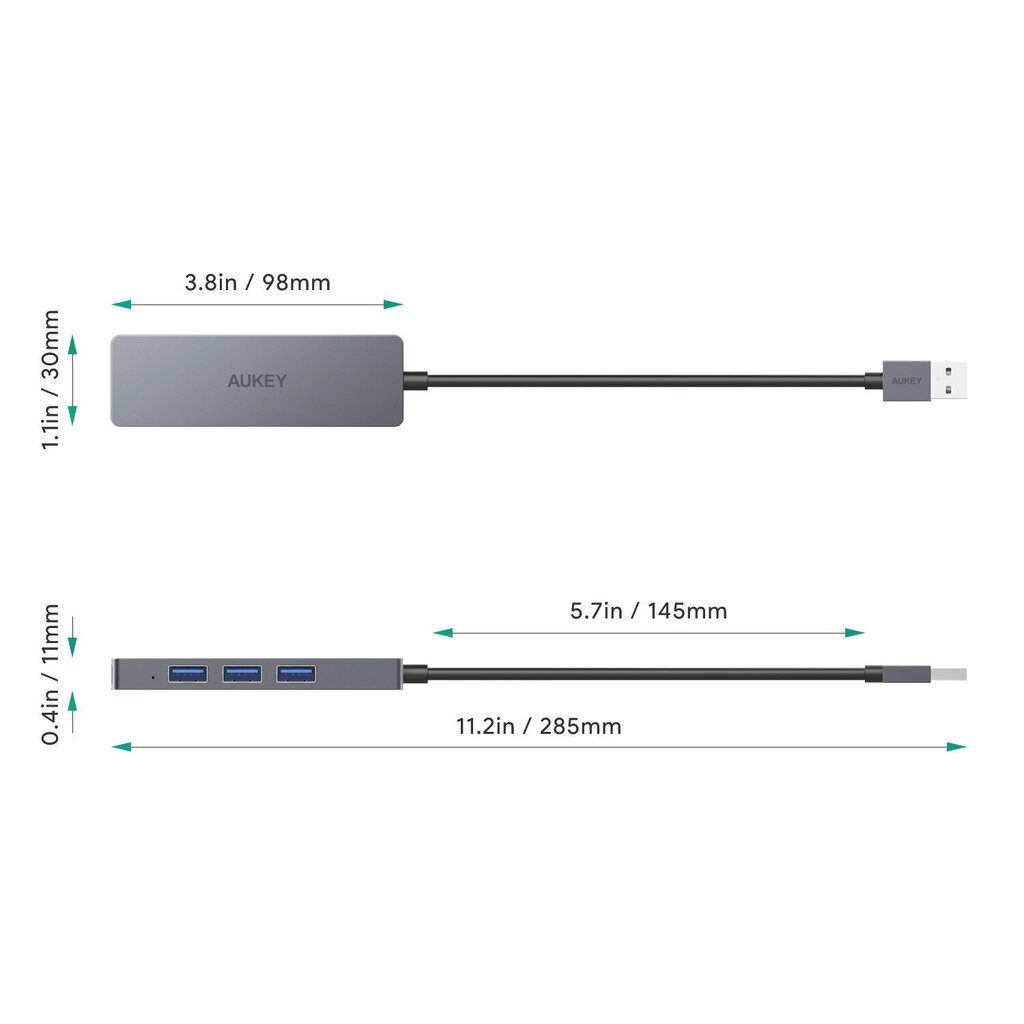 HUB CB-H3 USB-A aluminum | Ultra Slim | 4w1 | 4xUSB 3.0 | 5Gbps hind ja info | USB jagajad, adapterid | kaup24.ee