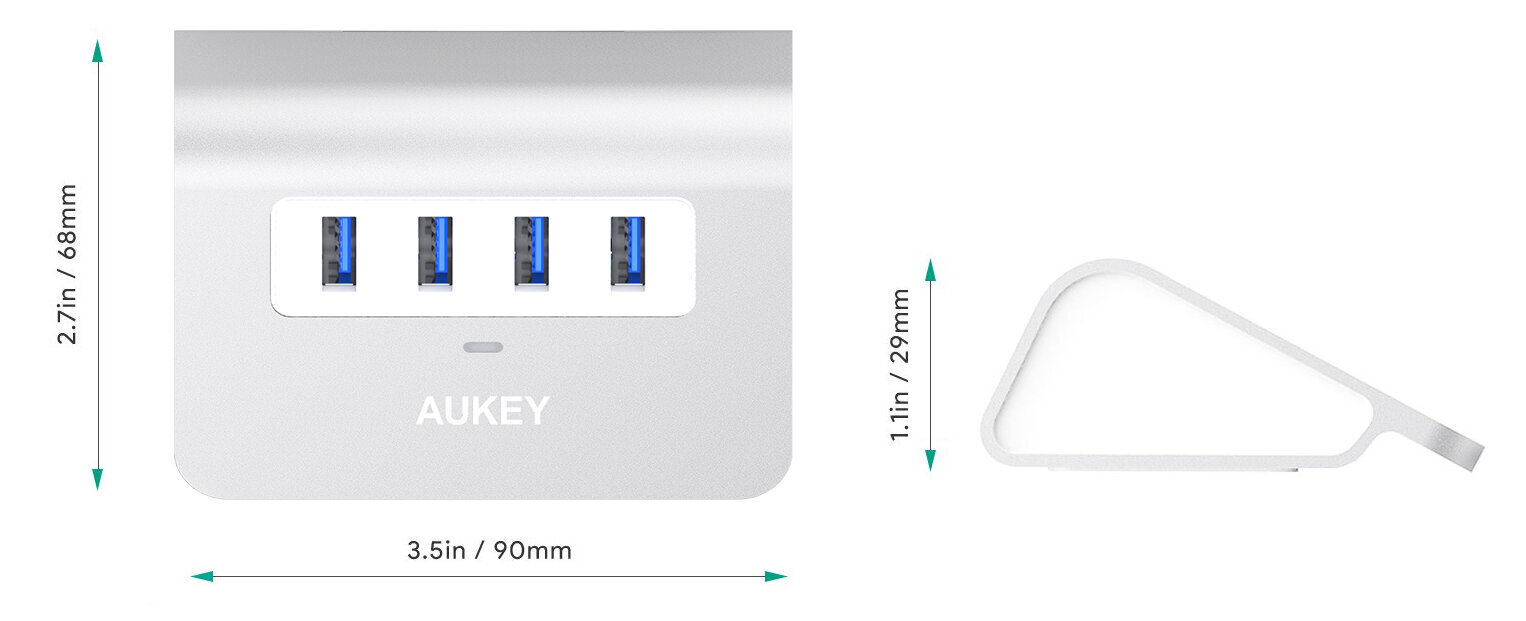 Hub CB-H5 USB aluminum | 4xUSB 3.0 | 5Gbps hind ja info | USB jagajad, adapterid | kaup24.ee