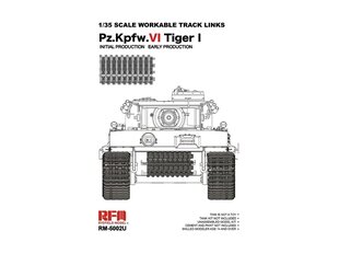 RFM - Tiger I Initial Production / Early Production Up-grade Ver. Workable Track Links, 1/35, 5002U цена и информация | Конструкторы и кубики | kaup24.ee