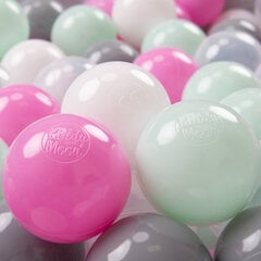 KiddyMoon Играть в пластиковые шарики для малыша 100 штук ∅ 7cm, прозрачный/серый/белый/розовый/мятный цена и информация | Игрушки для малышей | kaup24.ee