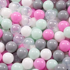KiddyMoon Играть в пластиковые шарики для малыша 50 штук ∅ 7cm, прозрачный/серый/белый/розовый/мятный цена и информация | Игрушки для малышей | kaup24.ee