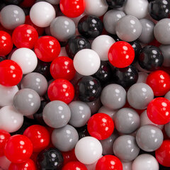 KiddyMoon Играть в пластиковые шарики для малыша 50 штук ∅ 7cm, серый/белый/красный/черный цена и информация | Игрушки для малышей | kaup24.ee