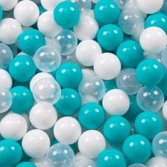 KiddyMoon Играть в пластиковые шарики для малыша 50 штук ∅ 7cm, бирюзовый/прозрачный/белый цена и информация | Игрушки для малышей | kaup24.ee