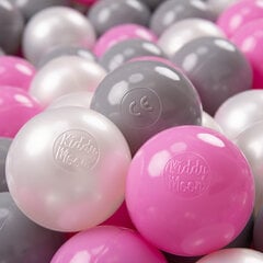 KiddyMoon Mängige Beebile Plastpalle 50 tükki ∅ 7cm, Pallidega Sertifitseeritud, Valmistatud Euroopa, pärl/hall/roosa hind ja info | Imikute mänguasjad | kaup24.ee