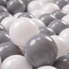 KiddyMoon Играть в пластиковые шарики для малыша 200 штук ∅ 7cm, произведенный в ЕС, белый/серый цена и информация | Игрушки для малышей | kaup24.ee