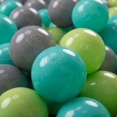 KiddyMoon Играть в пластиковые шарики для малыша 100 штук ∅ 7cm, светло-зелёный/светло-бирюзовый/серый цена и информация | Игрушки для малышей | kaup24.ee