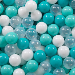 KiddyMoon Играть в пластиковые шарики для малыша 200 штук ∅ 7cm, светло-бирюзовый/белый/прозрачный/ бирюзовый цена и информация | Игрушки для малышей | kaup24.ee