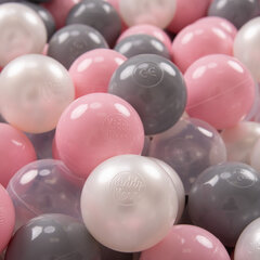 KiddyMoon Играть в пластиковые шарики для малыша 50 штук ∅ 7cm, перламутровый/серый/прозрачный/светло-розовый цена и информация | Игрушки для малышей | kaup24.ee