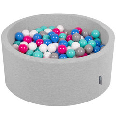 Круглый детский бассейн с мячиками KiddyMoon 90x40 см/200 шариков ∅ 7 см, сертифицирован в ЕС, светло-серый: белый/серый/голубой/темно-розовый/светло-бирюзовый цена и информация | Игрушки для малышей | kaup24.ee