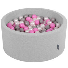 Круглый детский бассейн с мячиками KiddyMoon 90x40 см/200 шариков ∅ 7 см, сертифицирован в ЕС, светло-серый/перламутровый/серый/розовый цена и информация | Игрушки для малышей | kaup24.ee