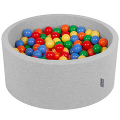 Круглый детский бассейн с мячиками KiddyMoon 90x40 см/200 шариков ∅ 7 см, сертифицирован в ЕС, светло-серый: жёлтый/зелёный/голубой/красный/оранжевый цена и информация | Игрушки для малышей | kaup24.ee