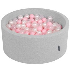 Круглый детский бассейн с мячиками KiddyMoon 90x40 см/200 шариков ∅ 7 см, сертифицирован в ЕС, светло-серый: светло-розовый/перламутровый/прозрачный цена и информация | Игрушки для малышей | kaup24.ee